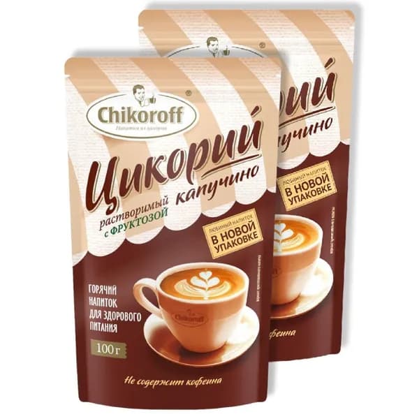 Капучино с цикорием на фруктозе (дой пак) CHIKOROFF 100гр - 2 упаковки