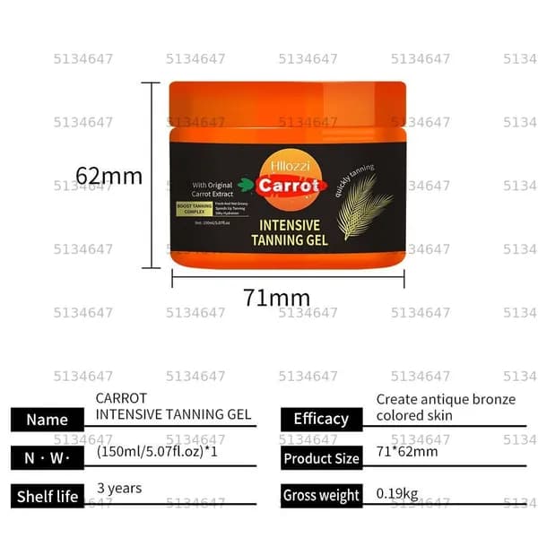 Carrot Intensive Tanning Spf 0 Интенсивный загар Гель для загара 150 мл