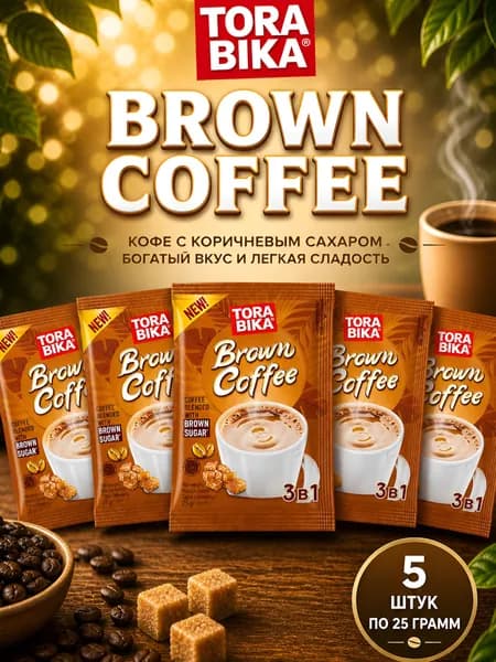 Кофейный напиток Torabika Brown Coffee 3в1, 5 шт