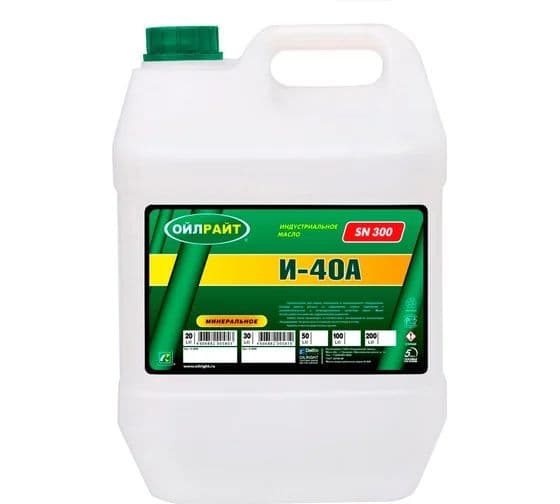 Масло веретенное И-40 А 20 л OILRIGHT 2599