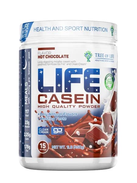 протеин для похудения, казеин Tree of Life Life Casein 450 гр, 15 порций, Горячий шоколад