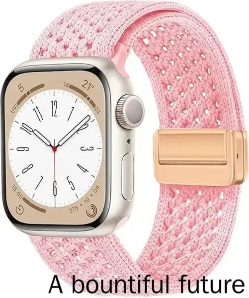 Тканевый ремешок для apple watch 1 2 3 4 5 6 7 8 9 10 SE, Нейлоновый браслет для Apple Watch размера 38 41 40 42mm(10 серий),Магнитная пряжка