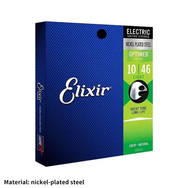 Струны для электрогитары Elixir с покрытием OPTIWEB, легкие (.010-.046) - Никелированная сталь, с длительным звучанием