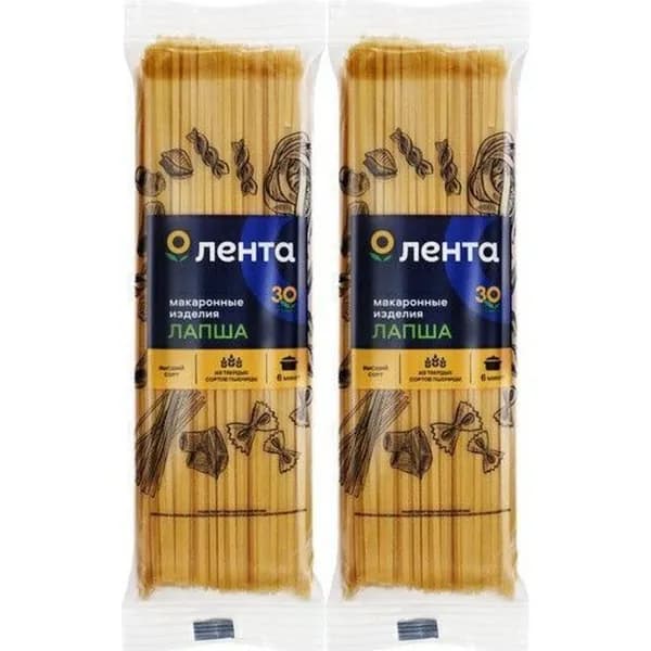 Макаронные изделия Лента 450 г, набор: 2 штуки