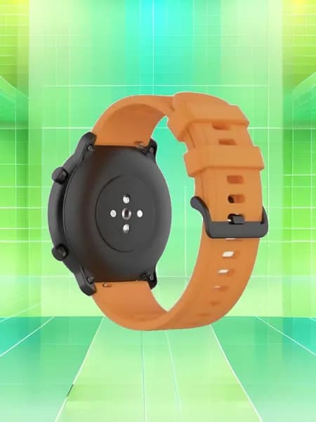 Универсальный Силиконовый РЕМЕШОК 20мм. / С двумя пряжками / Для Samsung Galaxy Watch, Gear Sport, Huawei Watch, Honor, Amazfit и Garmin / ОРАНЖЕВЫЙ.