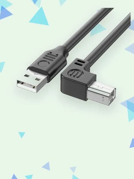 Длинный USB-кабель для принтера и сканера с фольгированным экранированием, 1m - Согните влево