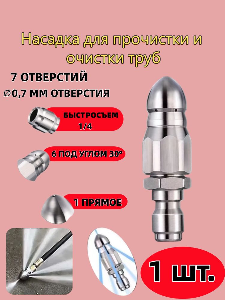 Насадка для промывка канализации, промывки труб водосточных желобов, быстрая заглушка на 1/4 дюймаМатериал