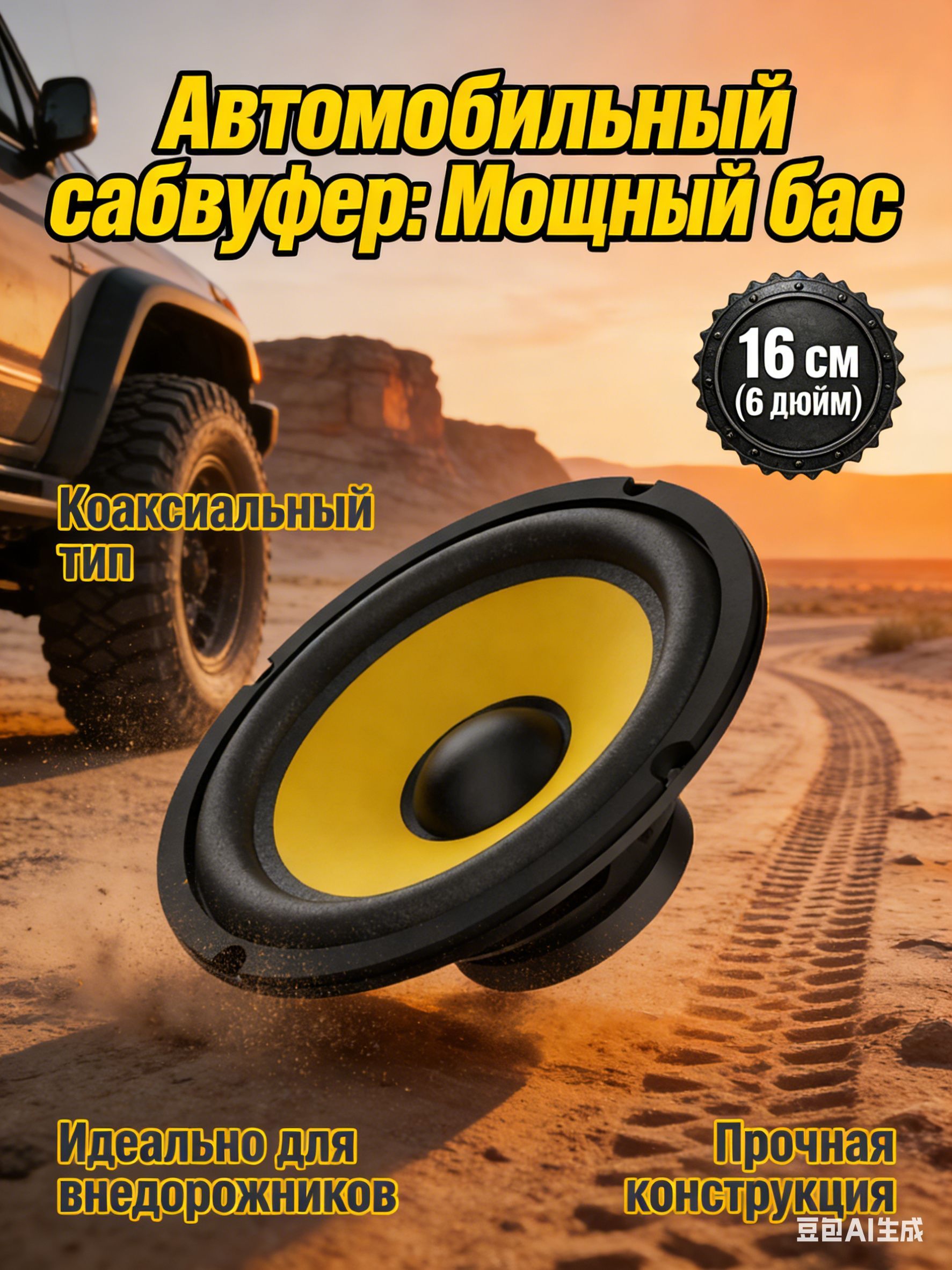 Сабвуфер автомобильный, 16 см (6 дюйм.)