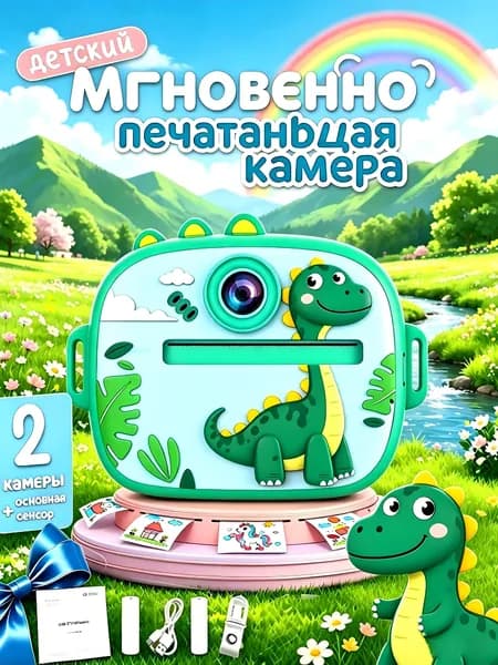 Электроника.Фотоаппарат детский мгновенной печати с набором