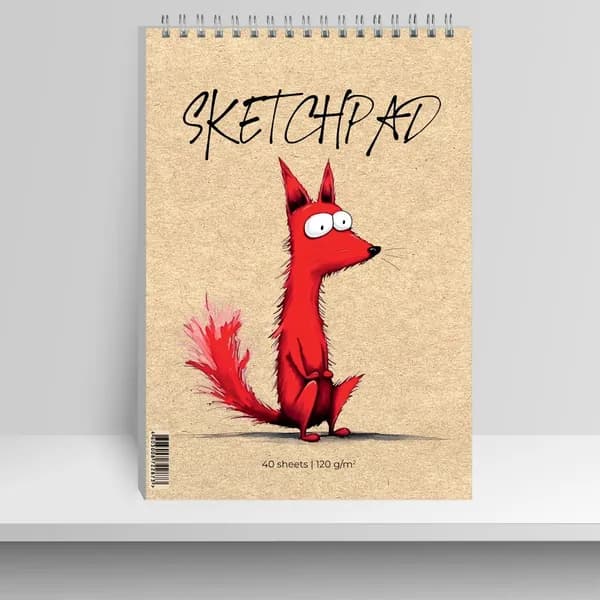Скетчпад А5 40л на спирали "Красный лис", бумага 120г. Academy style.