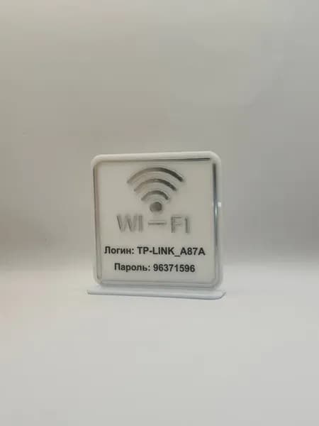 Табличка Wi-Fi с паролем для интернета
