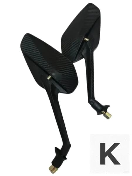 Комплект зеркал заднего вида для электровелосипеда Kugoo V3 Pro / V3 Pro+ 2 шт., посадочное 8 мм, чёрные, регулируемые для безопасности