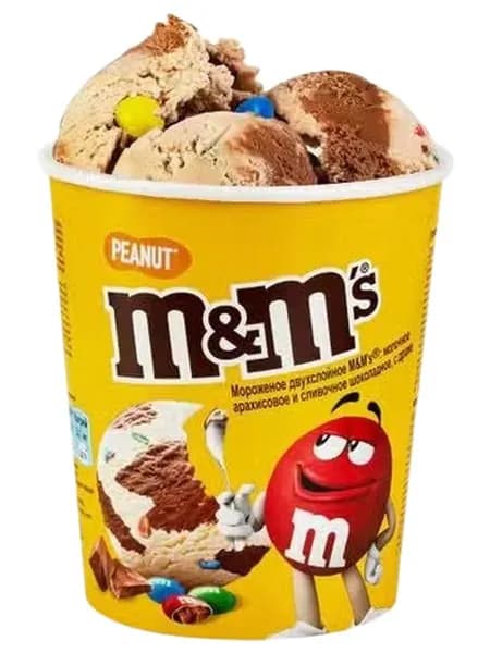 Мороженое M&M s арахисовое и сливочно-шоколадное с драже БЗМЖ 450 мл