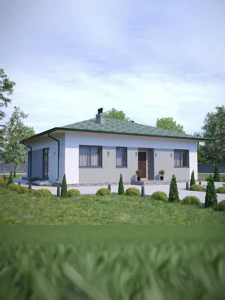 Проект одноэтажного дома размерами 12х10м