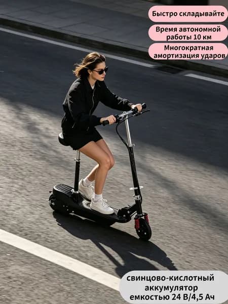 Электросамокат E15C695F0CC542F5916FE3A4D072C024, черный
