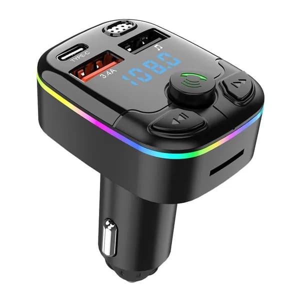 Картридер автомобильный с FM модулятором и фм трансмиттером bluetooth с микрофоном и быстрой зарядкой