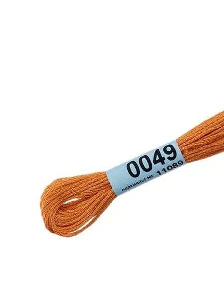 Мулине 100% хлопок, 4 шт - цвет 0049 рыжий