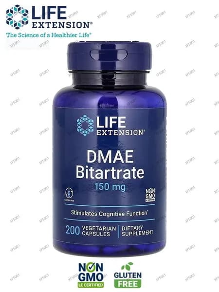 Life Extension, DMAE битартрат, 150 мг, 200 вегетарианских капсул
