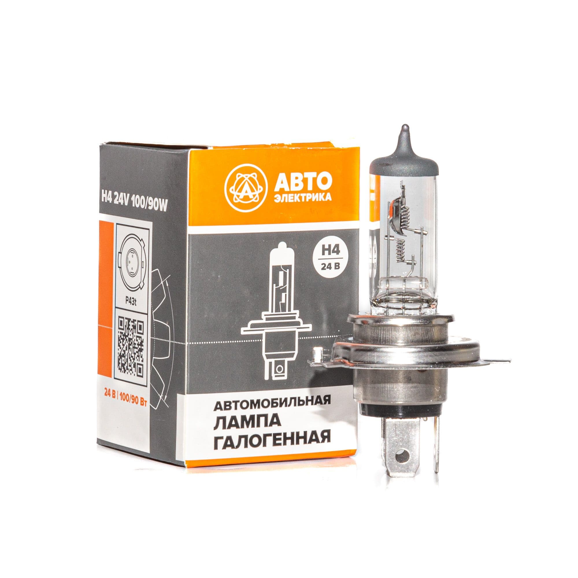 Автолампа галогенная H4 24 В 100/90 Вт P43t H4 24-100/90 P43t