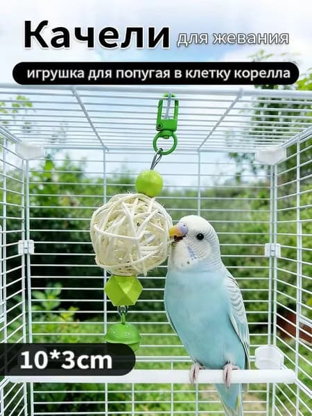 Качели Для Жевания: Игрушка Для Попугая В Клетку Корелла
