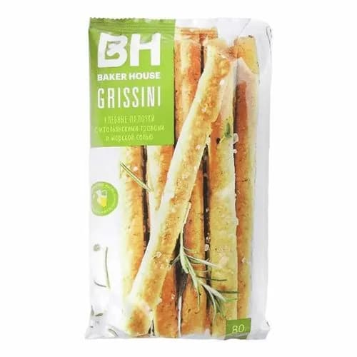 Хлебные палочки Baker House с итальянскими травами и морской солью 80 г (2 шт)