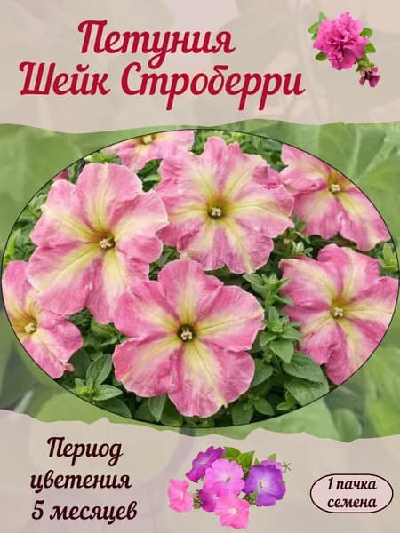 Петуния Шейк Строберри, семена, 10 шт.