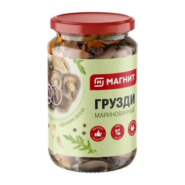 Грибы Магнит грузди маринованные 330г