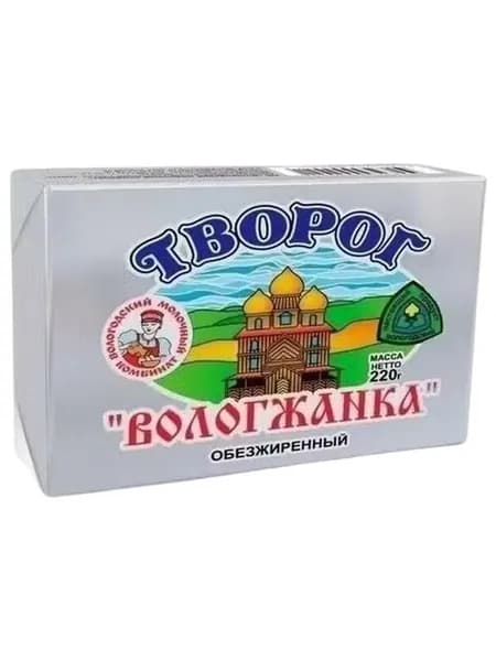 Творог рассыпчатый Вологжанка нежирный 1,8% 220 г