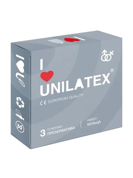 Презервативы UNILATEX Ribbed, 3 шт.