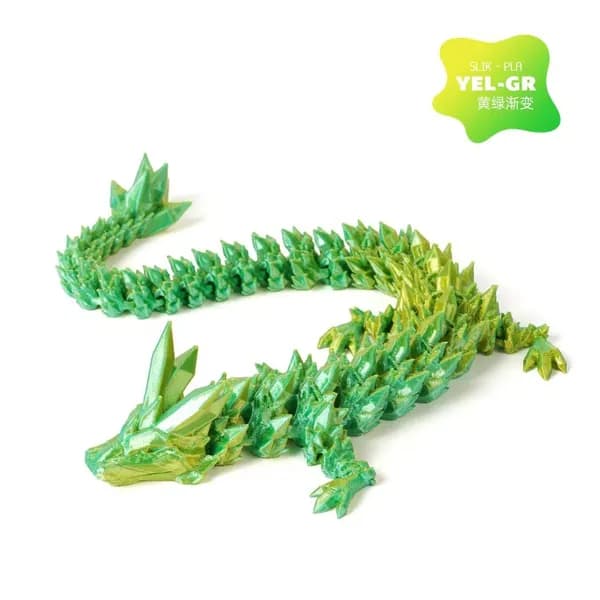 кристаллический дракон 23cm 3d Желто-зеленый