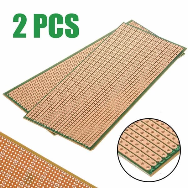 2шт Stripboard Неразрезная Печатная Плата Platine С Односторонней Схемой Perf Board