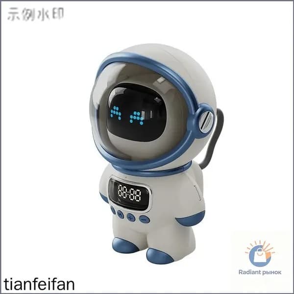 Умный Bluetooth-динамик-будильник Astronaut Creative Home Radio с TF-картой, FM-тюнером, часами и динамиком-рацией с искусственным интеллектом