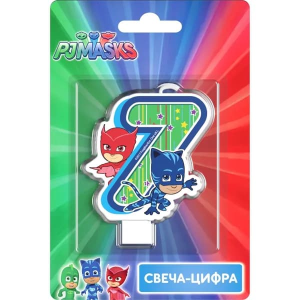 Свеча для торта "Герои в масках" цифра 7