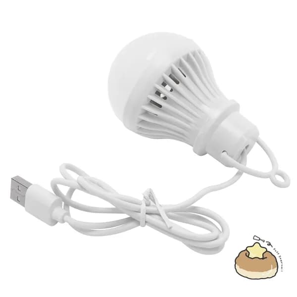 USB LED лампа 5V 5W для кемпинга и дома с питанием от power bank, уличное освещение для палатки и сада (белый свет)