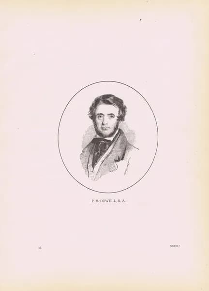 Скульптор Патрик Макдауэлл, портрет. Антикварная гравюра (ксилография). США, 1875 год