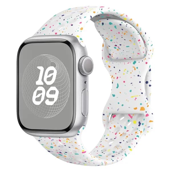 Силиконовый ремешок для Apple Watch Ultra 2 49мм 42мм 45мм 44мм 41мм, браслет с цветными частицами для iWatch Series 9 8 7 6 5 SE 4 3