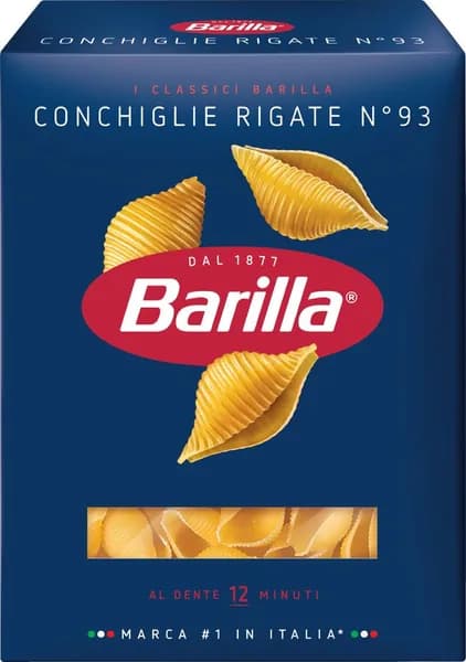 Макароны BARILLA Conchiglie rigate №93 группа А, высший сорт, 450г