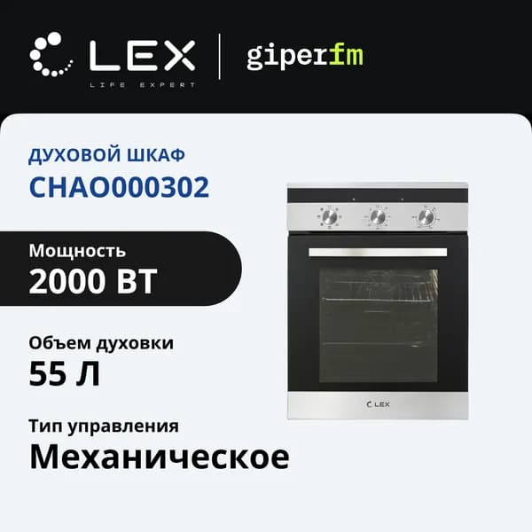 Духовой шкаф электрический Lex EDM 4570 IX встраиваемый, 45 см, гриль и конвекция, серебристый