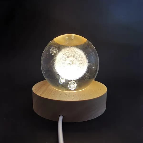 Светодиодная подставка-ночник из массива дерева с USB-питанием, 78 мм, тёплый белый свет