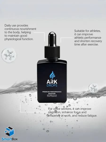 ARK DROPS натуральные энергетические капли, изотоник без сахара, без кофеина, для энергии и концентрации, 30 мл