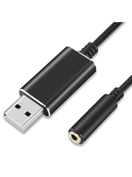 Внешняя звуковая карта USB - черная, 1 м