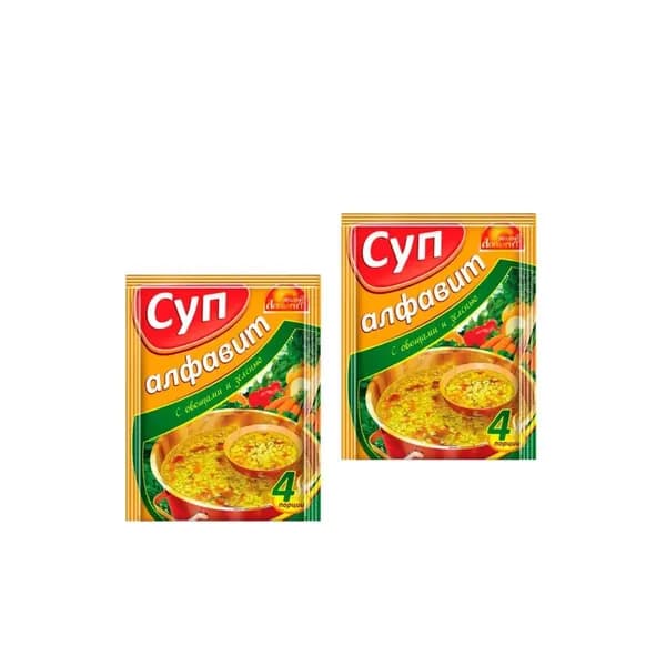 Русский Аппетит Суп быстрого приготовления Алфавит, 60 гр, 2 уп.