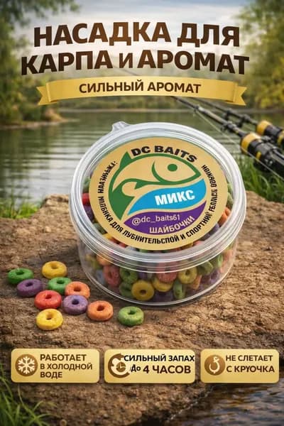 Насадка для карпа ароматизированная "Микс" DC Baits, наживка для рыбалки, карась, лещ, фидер