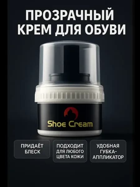 Крем-воск для обуви бесцветный с аппликатором 50 мл
