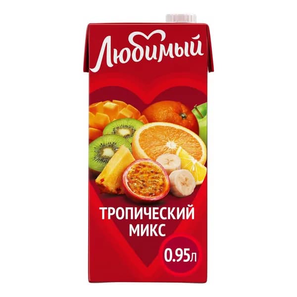 Напиток сокосодержащий Любимый тропический микс с мякотью 950 мл