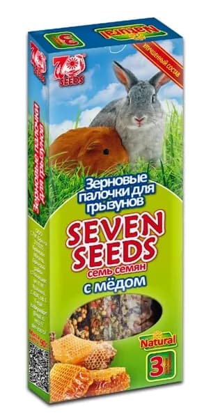 SEVEN SEEDS Лакомство для грызунов Палочки, медовые, 3 штуки в упаковке