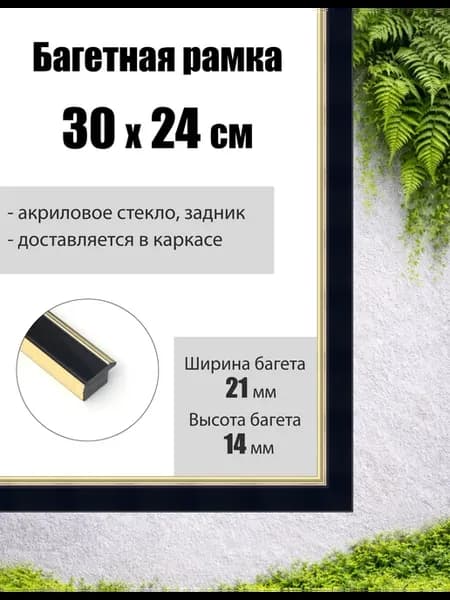 Рамка багетная для картин со стеклом 30 x 24 см, РБ-152