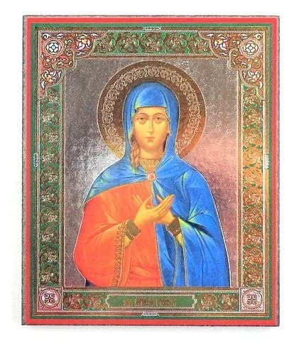 Икона мученица Раиса,10х12 на оргалите с молитвой.