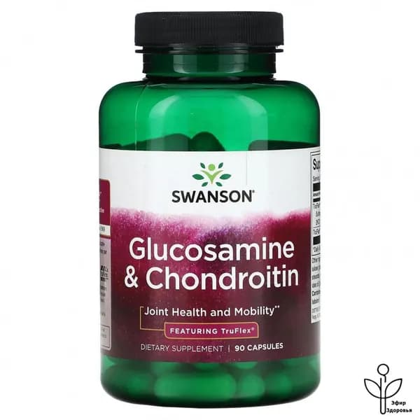 Swanson, Глюкозамин и хондроитин, с TruFlex, 90 капсул
