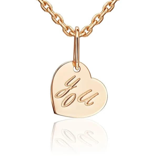 PLATINA Подвеска "You" из красного золота 585 пробы